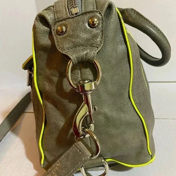 Rebecca Minkoff grey green leather satchel handbag - Picture 2 of 14